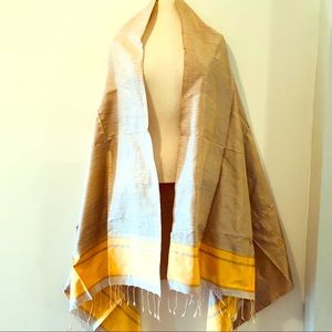 Luminous Pure Cambodian Silk Wrap Shawl